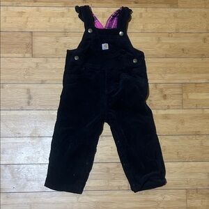 Carhartt Kids Black Overalls with Pink Interior